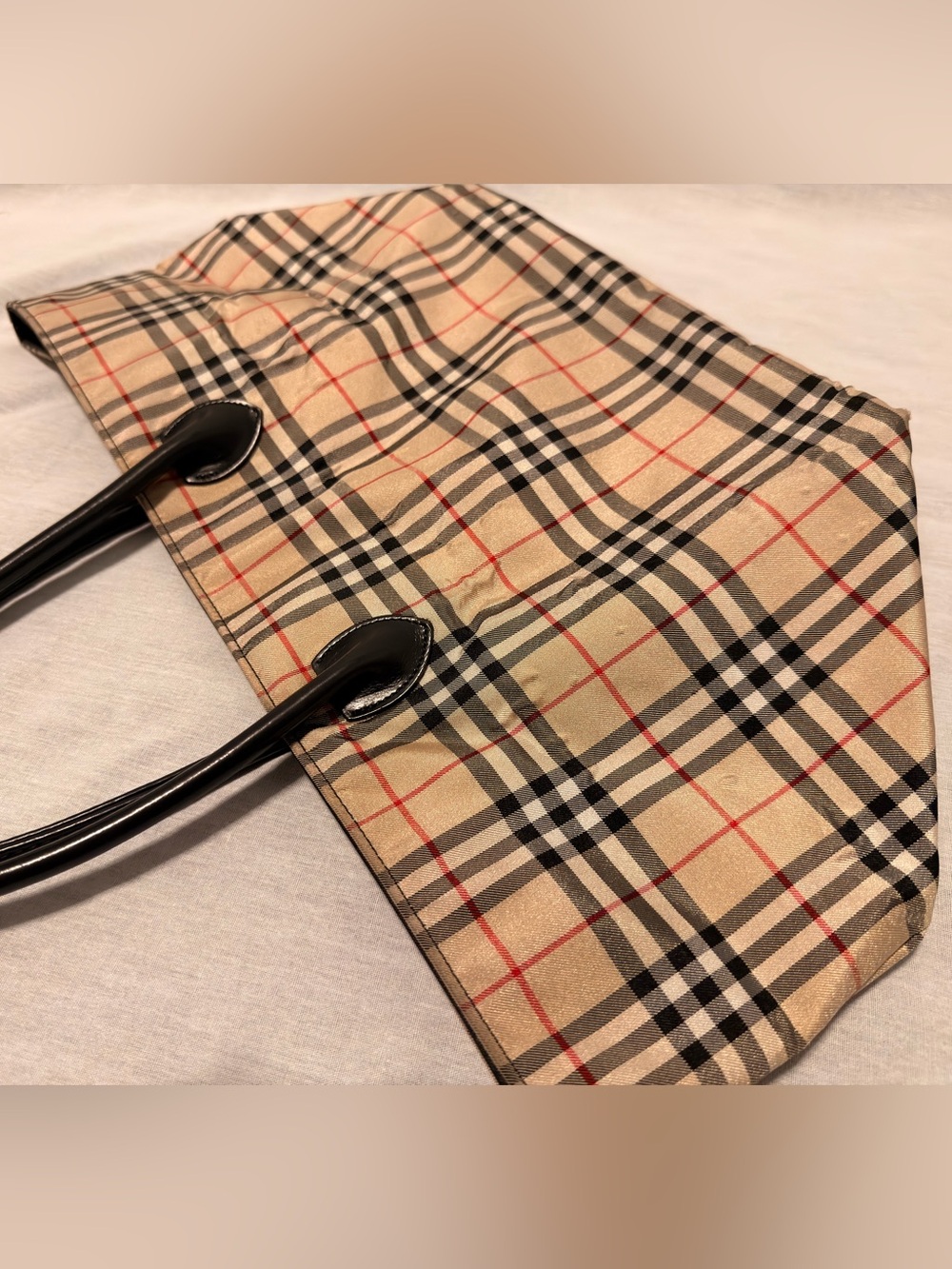 Burberry Blue Label Nova Check Canvas Zipper Tote Bag - Picture 15 of 16
